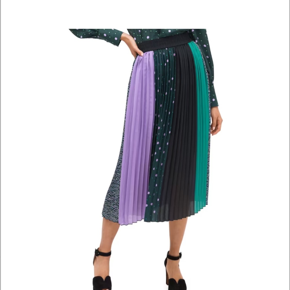 NWOT Kate Spade Colorful Pleated Midi Skirt